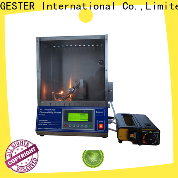 GESTER Instruments flammability tester procedure for test